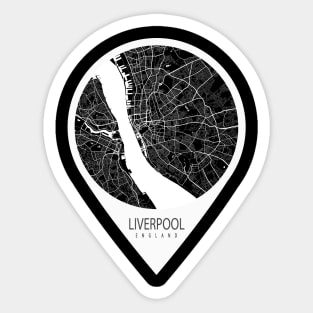 Liverpool, England City Map - Travel Pin Sticker